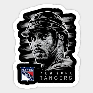 A player's face in a shot for the New York Rangers Sticker